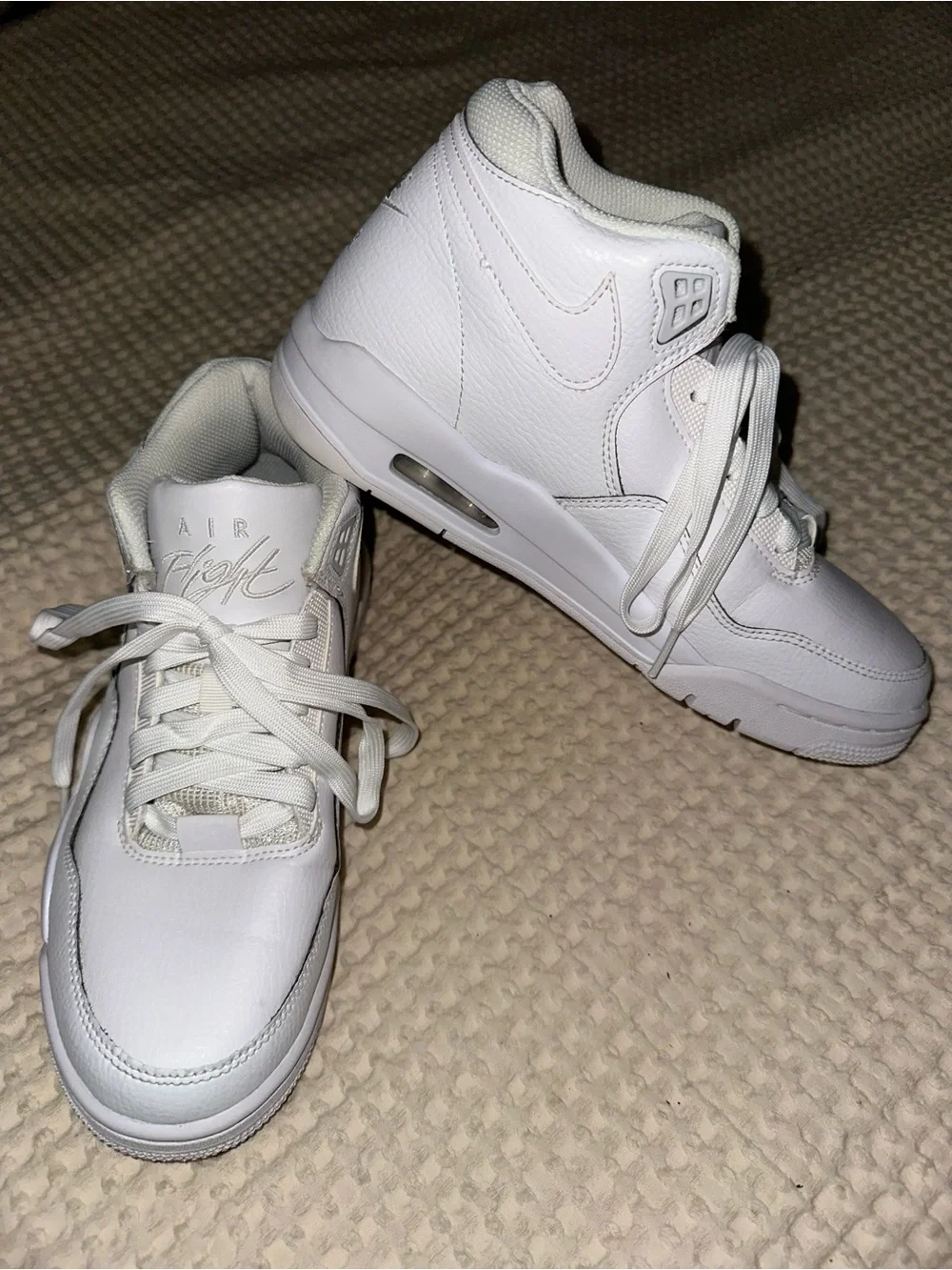 Nike Air Flight AIR FLIGHT Men's White Mid-Top Lace-Up Athletic Sneakers size 7